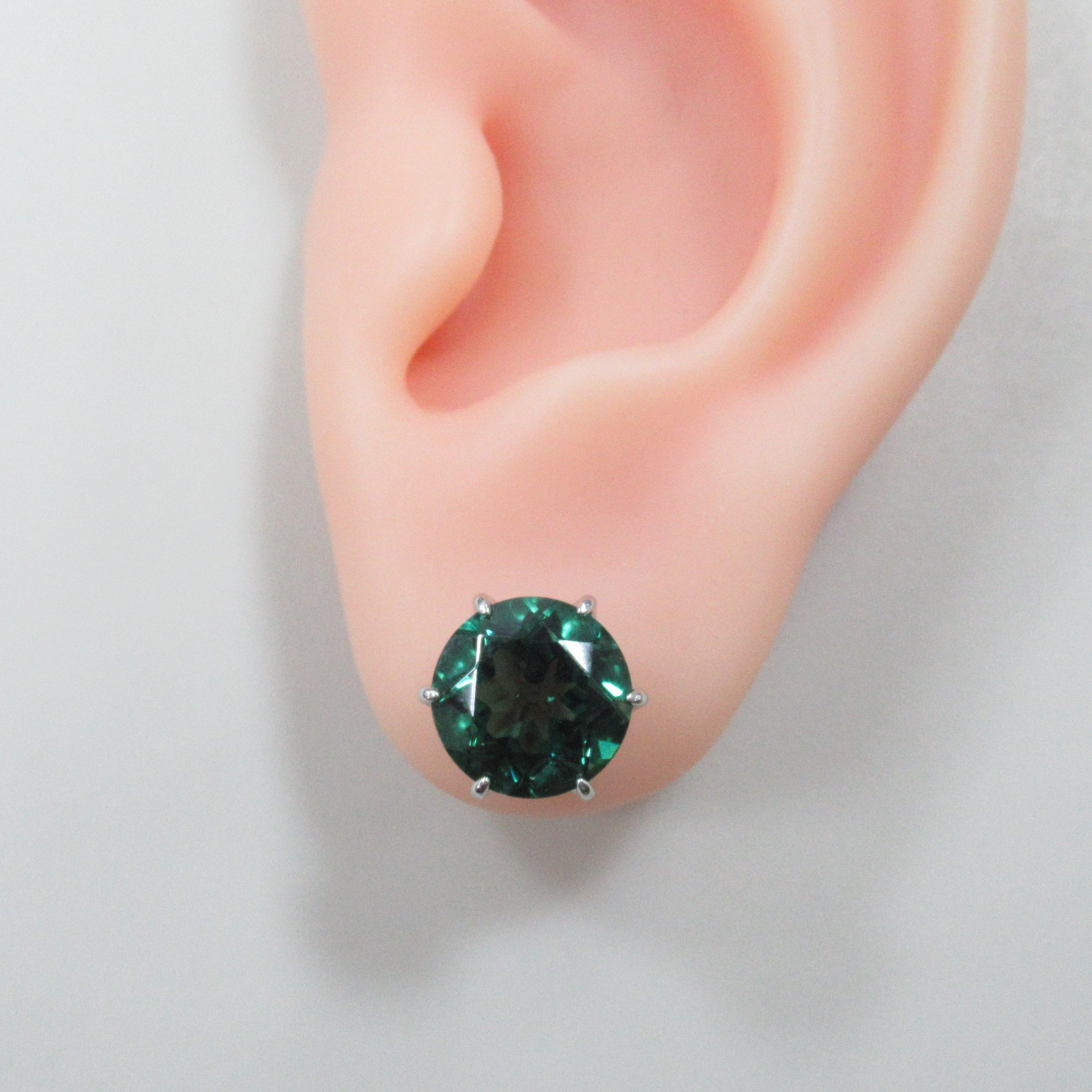 Серебряные серьги-пусеты с празиолитами